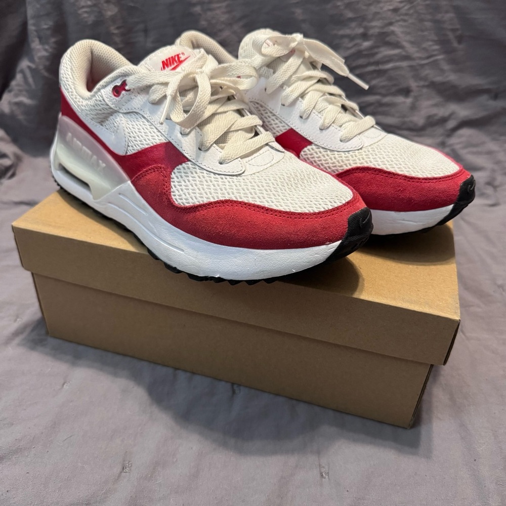 Nike Air Max SYSTM Athletic Shoes Men’s 7.5 Running White Red DM9537-104